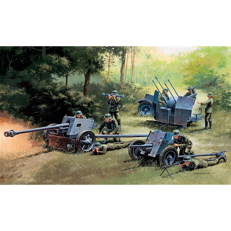 German Guns Set Pak 37 - Pak 40 - Flak38 1/72
