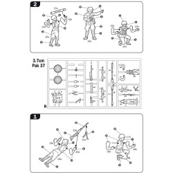 German Guns Set Pak 37 - Pak 40 - Flak38 1/72