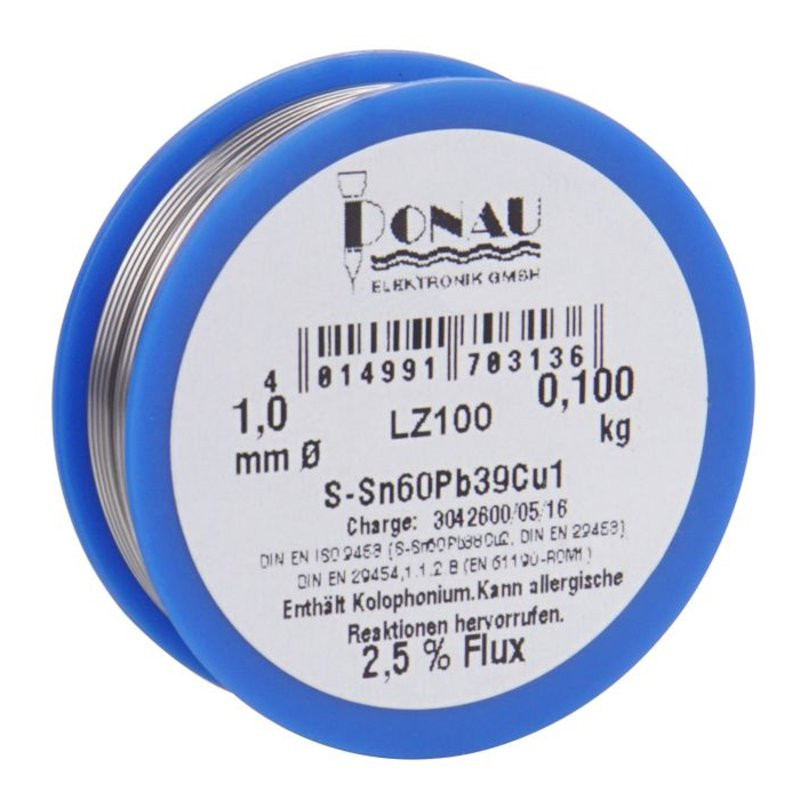 Filo di Stagno per Saldatura Sn60Pb39Cu1 mm. 1 ( 100g)