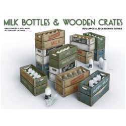 Bottiglie del Latte con Cassette di Legno 1/35
