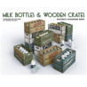 Bottiglie del Latte con Cassette di Legno 1/35