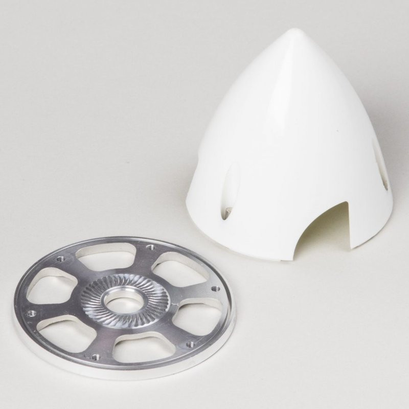 Ogiva Tripala mm.  51 Plastica Bianca con Base Alluminio