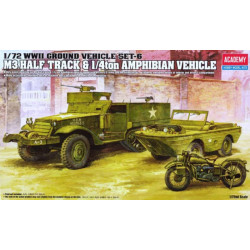U.S. M3 Half Track + 1/4 Ton Amphibian + Harley 1/35