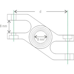 Ogiva bipala mm.  45 "Z" con offset e ventilazione